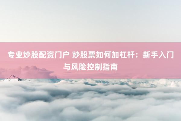 专业炒股配资门户 炒股票如何加杠杆：新手入门与风险控制指南
