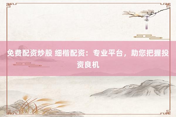 免费配资炒股 细楷配资：专业平台，助您把握投资良机