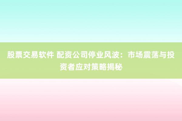 股票交易软件 配资公司停业风波：市场震荡与投资者应对策略揭秘