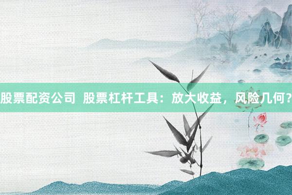 股票配资公司  股票杠杆工具：放大收益，风险几何？