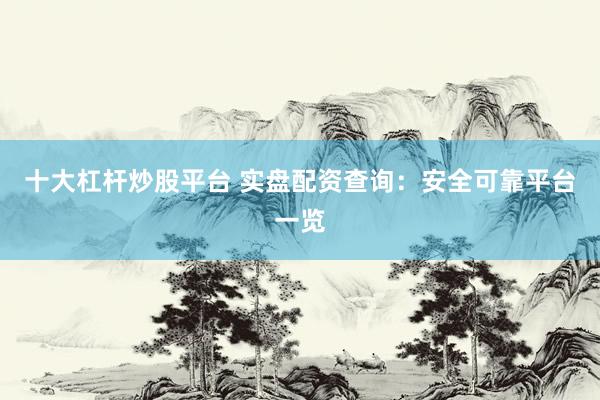 十大杠杆炒股平台 实盘配资查询：安全可靠平台一览
