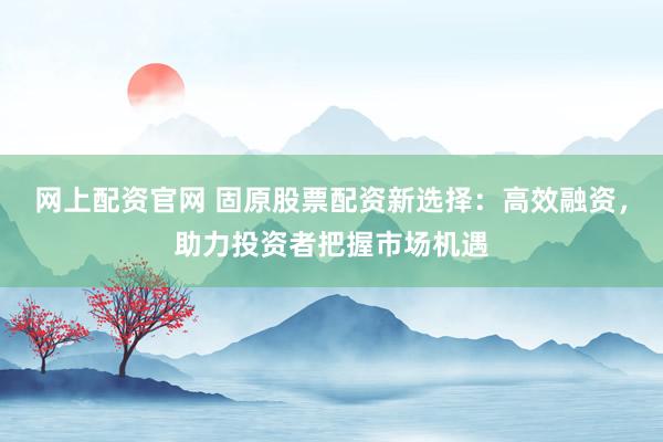 网上配资官网 固原股票配资新选择:高效融资,助力投资者把握市场机遇