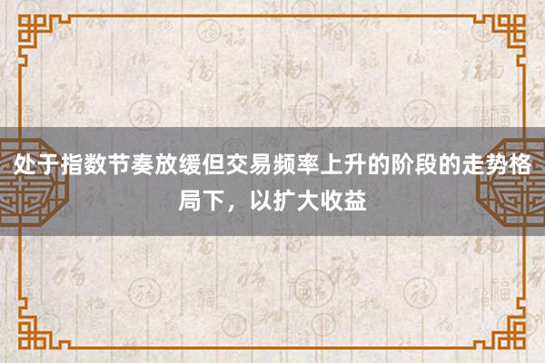 处于指数节奏放缓但交易频率上升的阶段的走势格局下，以扩大收益