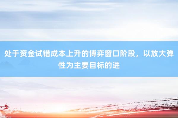 处于资金试错成本上升的博弈窗口阶段，以放大弹性为主要目标的进