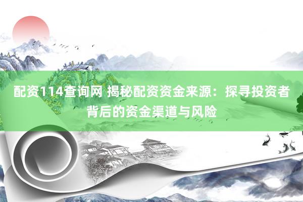 配资114查询网 揭秘配资资金来源:探寻投资者背后的资金渠道与风险