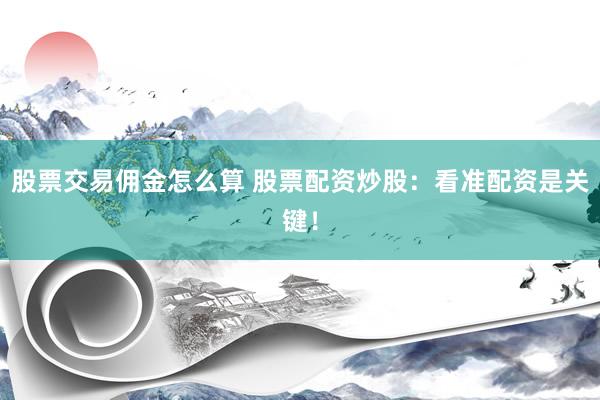 股票交易佣金怎么算 股票配资炒股:看准配资是关键!