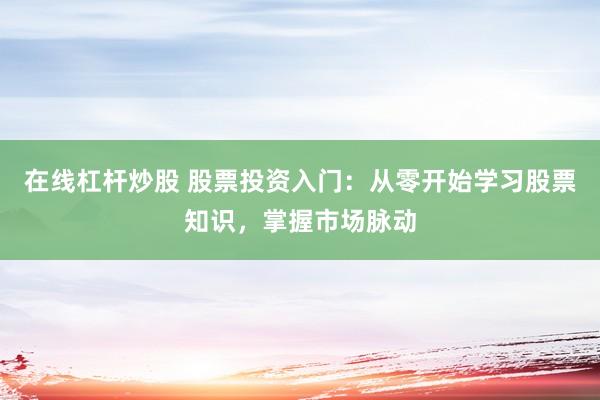 在线杠杆炒股 股票投资入门：从零开始学习股票知识，掌握市场脉动