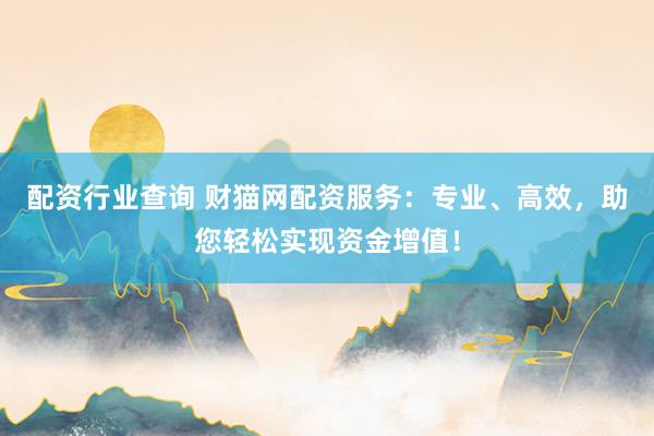 配资行业查询 财猫网配资服务：专业、高效，助您轻松实现资金增值！